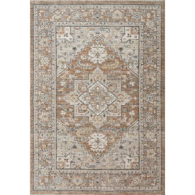 Hillenbrand 18862-689 Rouille / beige / multicolore, Rectangle 5 pi x 7 pi