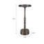Table d'appoint Teo, plateau rond de 10 po, mât central en fer côtelé bronze