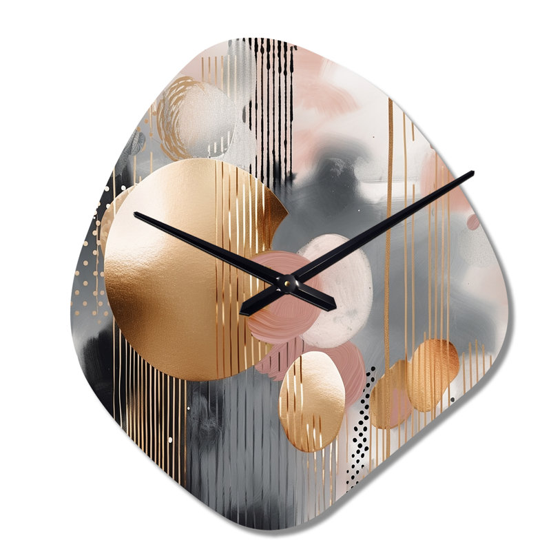 Horloge murale en métal à formes douces, formes simples et lignes Marble I - horloge murale asymétrique moderne, Petit