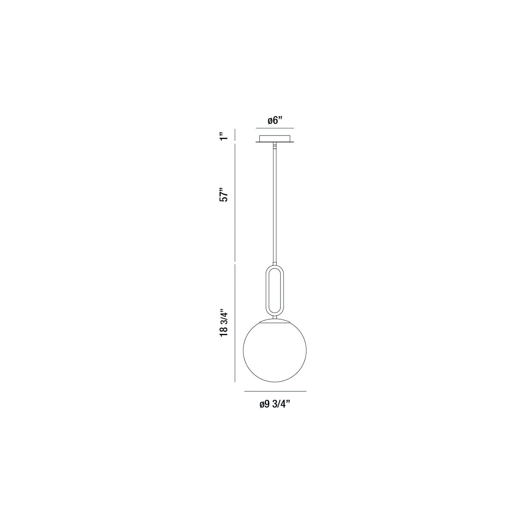 Single Light Glass Dimmable Pendant, 18.75" H x 9.75" W x 9.75" D, Gold