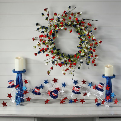 48" Americana Hat With Stars Garland