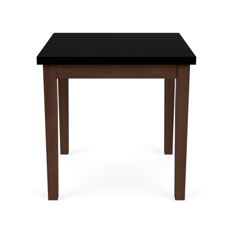 Lenox Wood Waiting Reception End Table Wood Frame Black Melamine Top, Riftwood Walnut, 20" H x 20" W x 20" D