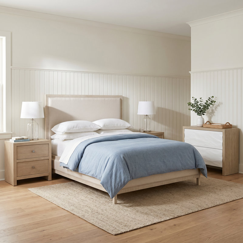 Oasis 5 Piece Queen Bedroom Set, 4 Pcs: Bed, 2 Nightstands, Chest, Queen