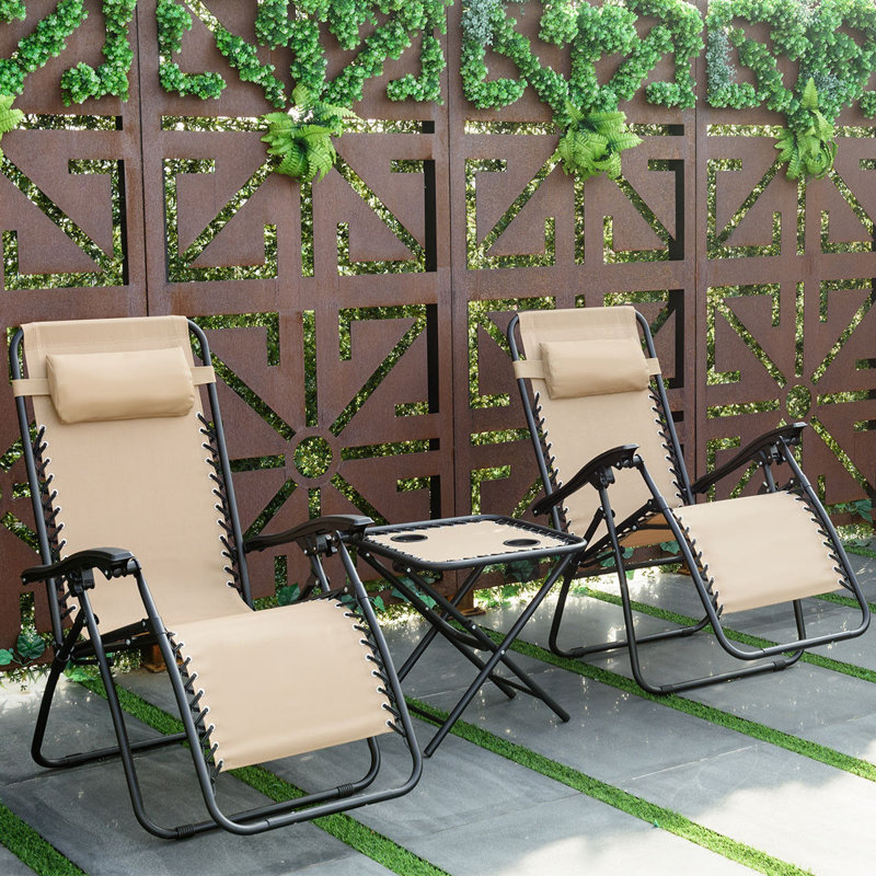Fauteuil inclinable avec coussins et table Varian, Beige
