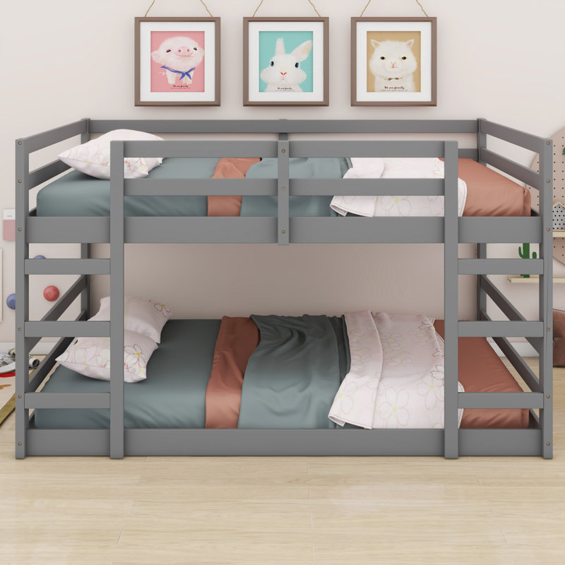 Lit superposé durable avec échelle facile d'accès, Gris