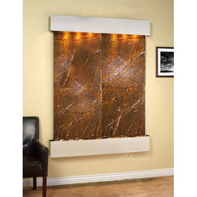 Indoor Natural Stone Waterfall Fountain with Lights