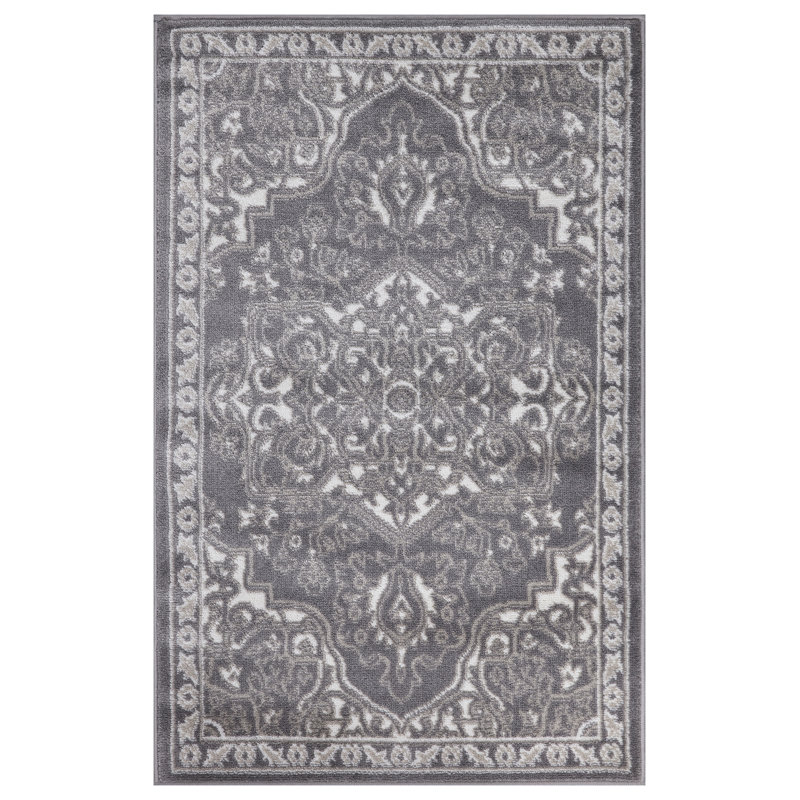 Verdone gris rétro géométrique sans médaillon gris, Rectangle 2 pi 7 po x 4 pi 1 po