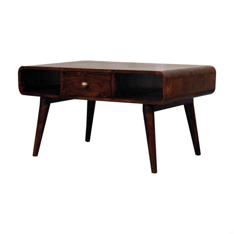 Solid Wood Curved California Coffee Table