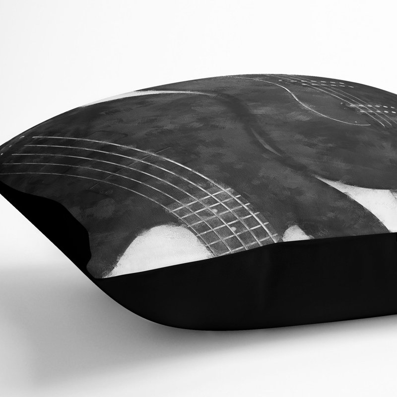 Square Throw Cushion, Black, 55cm H x 55cm W x 20cm D