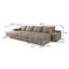 Canapé modulaire Boneless de 135 po à 6 places avec canapé modulaire 6 pièces, sans assemblage requis (tissu en velours côtelé moelleux) 2-78391151