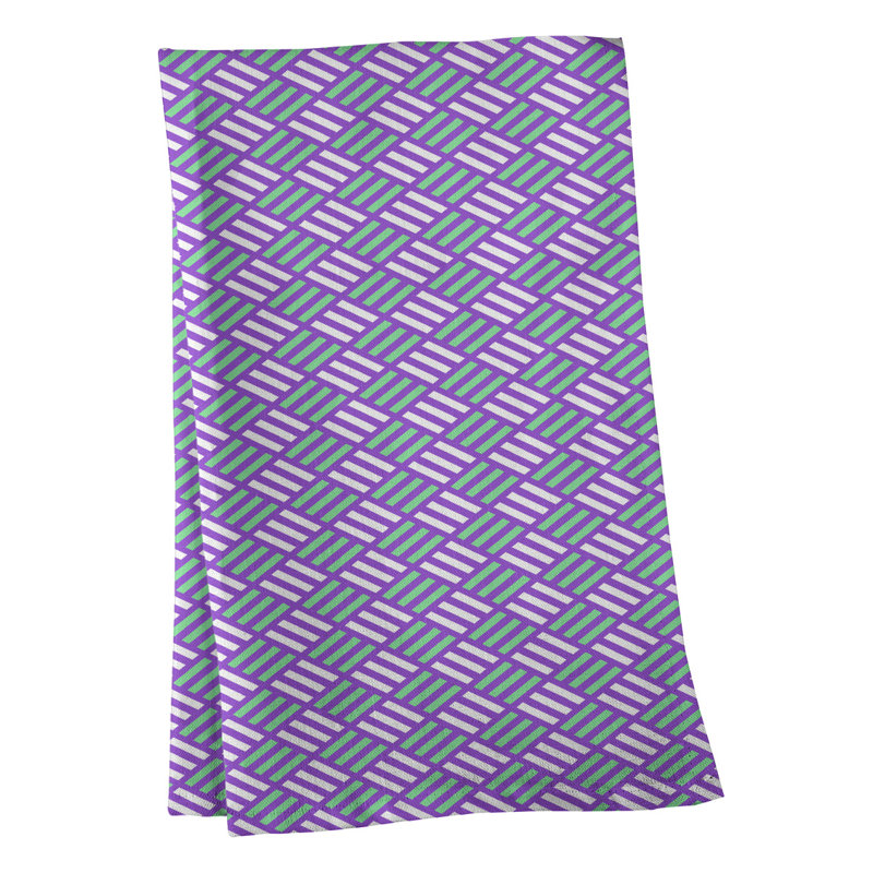 Mcguinness Tea Towel Kitchen Towel, Poly Twill, Green/Purple