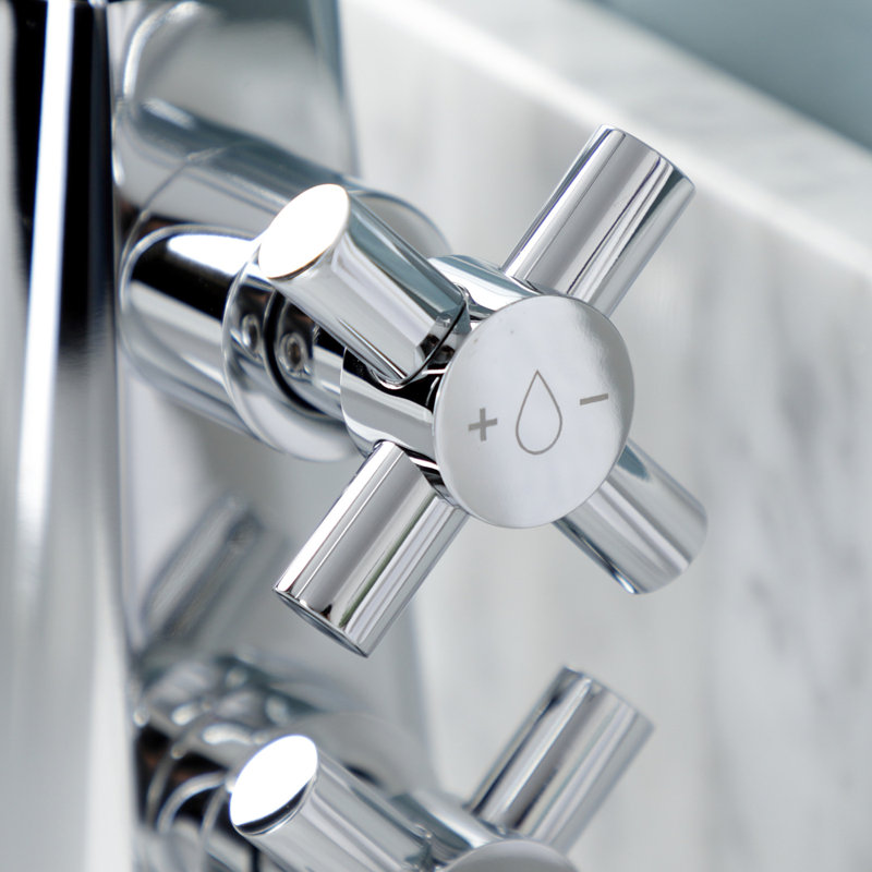 Kingston Brass Constantine Two-Handle 1-Hole Deck Mount Bathroom Faucet with Push Pop-Up, Polished Chrome