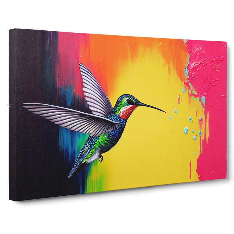 Hummingbird In Colour Vol.2 Abstract - Wrapped Canvas, 50cm H x 76cm W x 3cm D