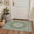 Abrahamson Lorelei Floral Machine Washable Green / White Indoor Area Rug with Non-Slip Backing-128992285