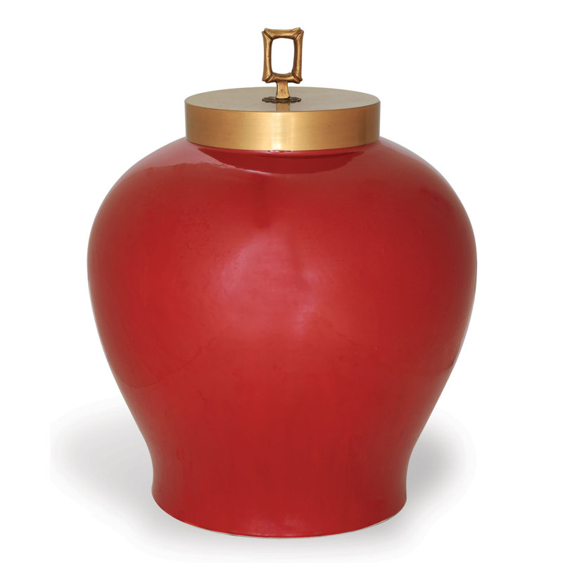 Melrose Ceramic / Porcelain Jar, Ruby Red