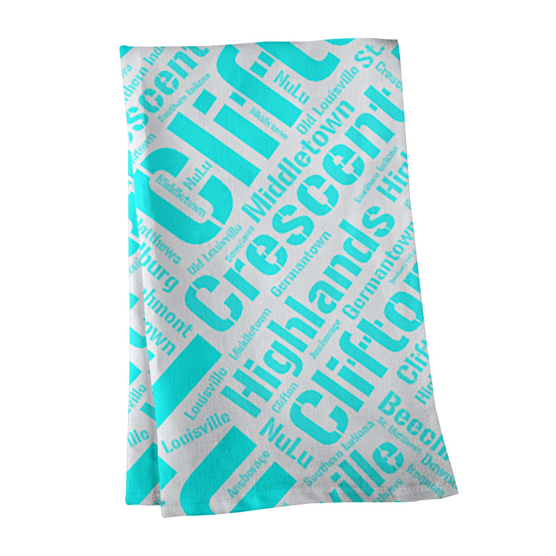 Cotton Tea Towel Kitchen Towel, Blue, Louisville