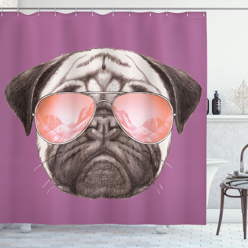 Ensemble de rideau de douche et crochets carlin, H 84 po x l 69 po, Fuchsia / blanc