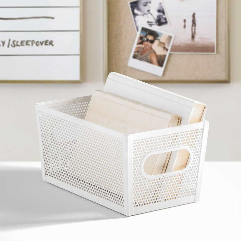 10 x 6 x 5 Perforated Bin, Matte White