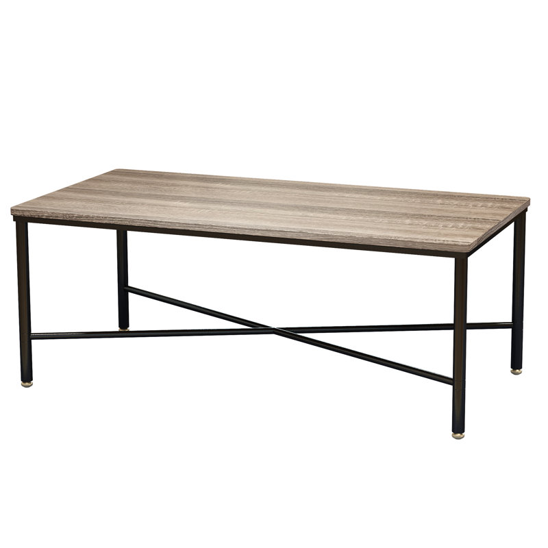 Logan Rectangular Coffee Table with Wooden Top & Metal Frame