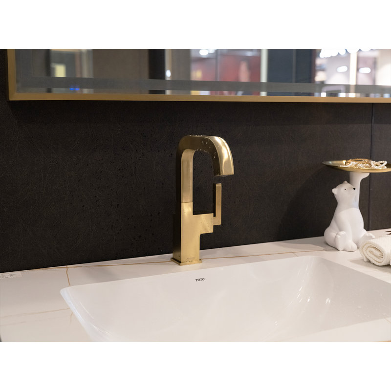Single Hole Bathroom Faucet with Drain Assembly, Single Handle Bathroom Sink Faucet, Gold