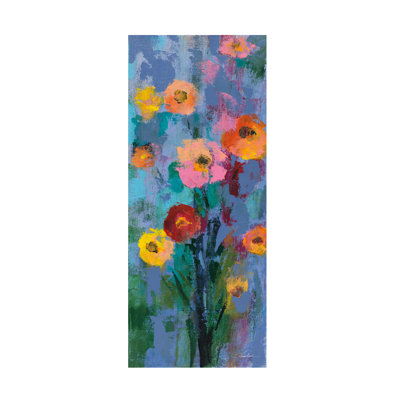 Wrapped Canvas Wall Art - Silvia Vassileva 'May Floral II' Wall Art for Living Room, Bedroom, or Office Décor  - 14x32