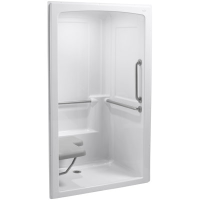 Module de douche assis 39 po x 52 po x 84 po avec barres de manipulation Freewill