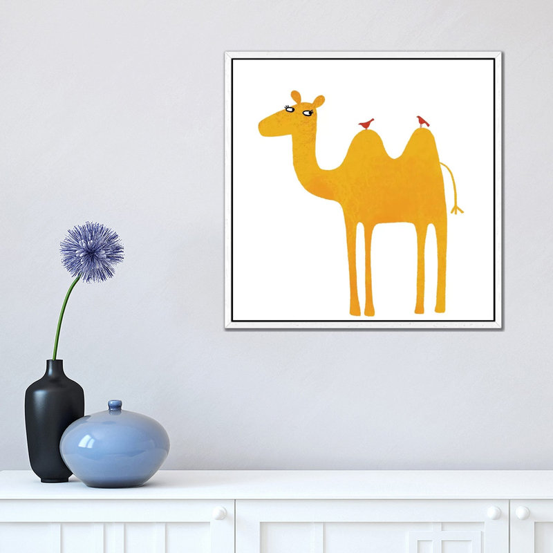 Camel by Nic Squirrell - Print on Canvas, White Framed, 45.72 cm H x 45.72 cm W