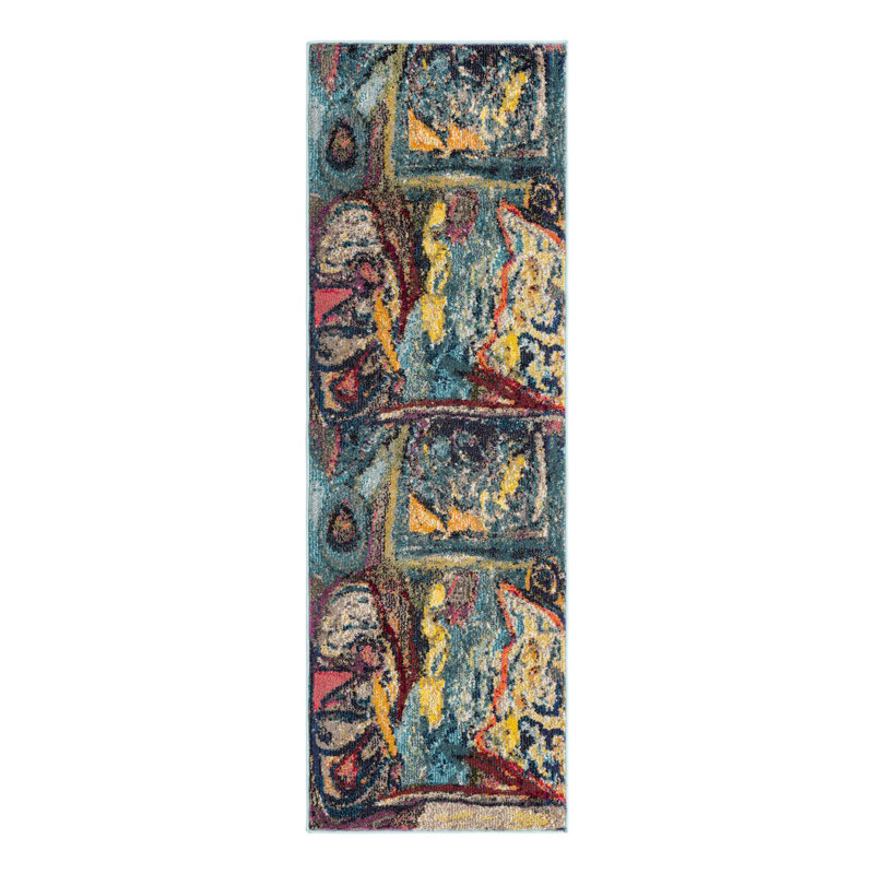 Ansela Washable Abstract Indoor Rug, Runner 2' x 6'