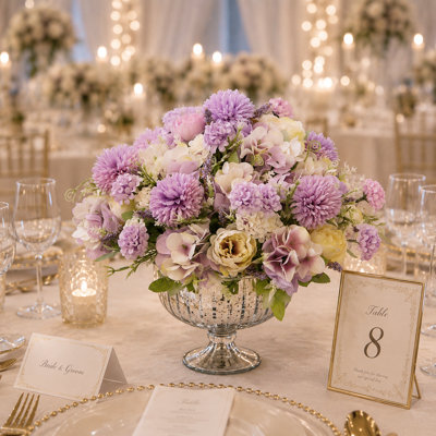 2pcs 7 Heads Hydrangea Peony Bouquet Artificial Flowers (Set of 2)