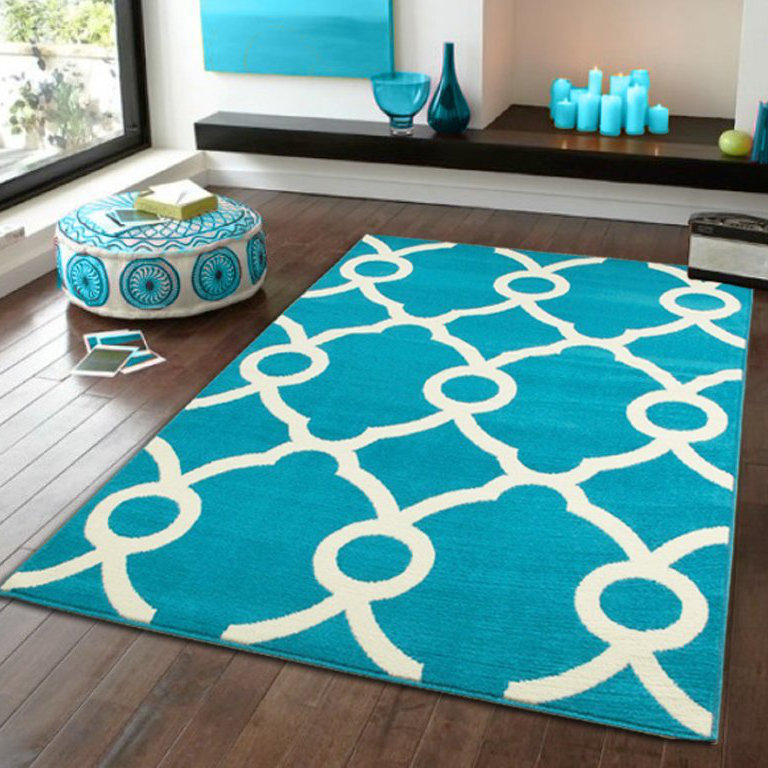 Tapis intérieur / extérieur bleu Kirt, Tapis de couloir 2 pi x 8 pi