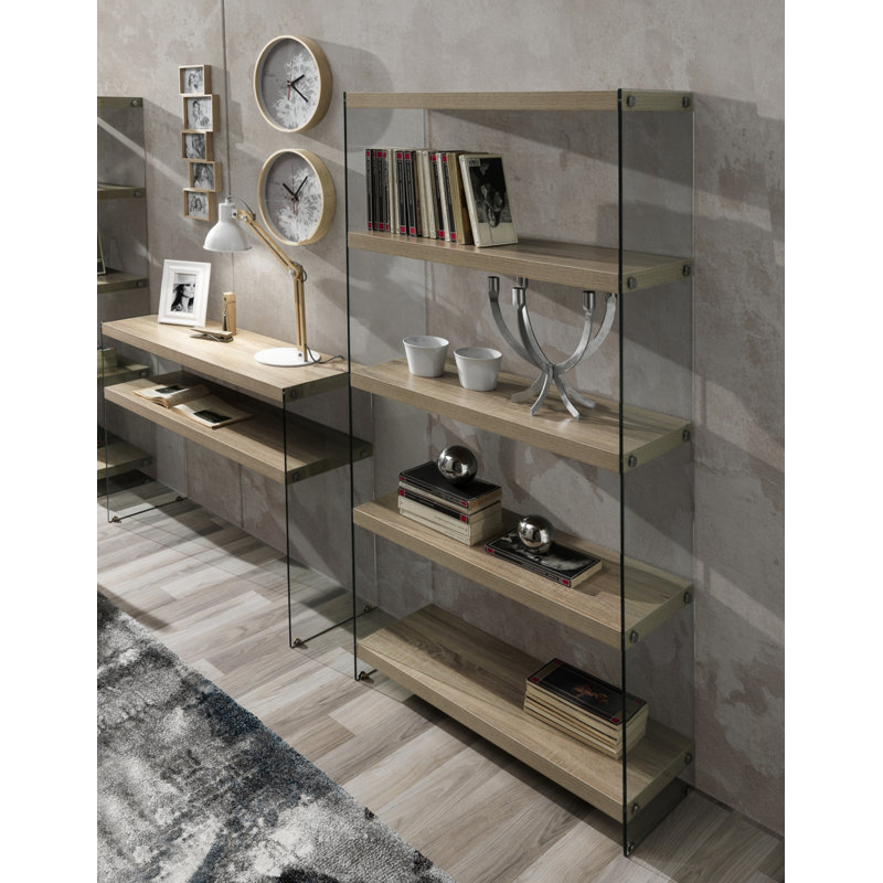 Duffy 159cm H Standard Bookcase, Brown, 159cm H x 75cm W x 29.5cm D