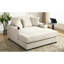 Chaise longue surdimensionnée de 55 po avec housses lavables amovibles, station de charge et porte-gobelets pour se détendre dans le tissu chenille crème du salon, détente confortable