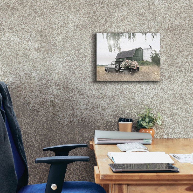 «Green Flower Farm» par Lori Deiter, art mural sur toile, H 12 po x l 16 po x P 0,75 po