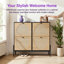 Armoire à chaussures en rotin UnaLuz avec 4 portes rabattables pour le rangement du vestibule-979668942