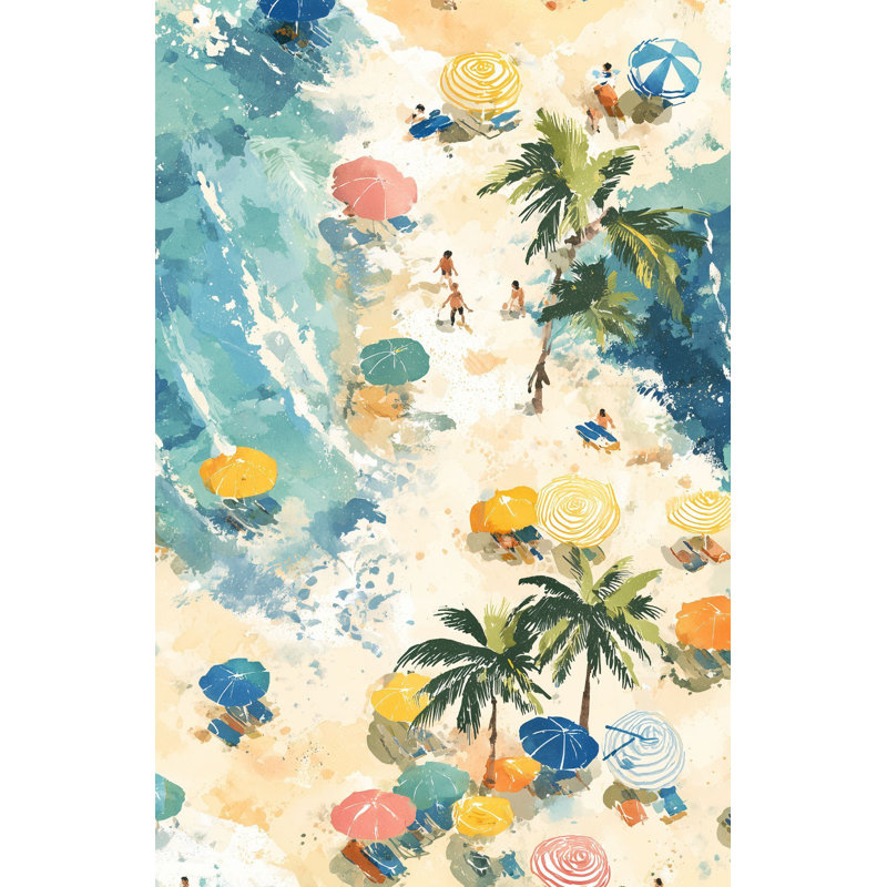 Adhésif mural plage parasol de plage amovible