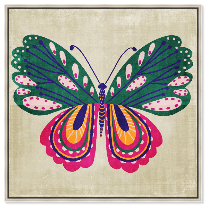 «Butterfly Wings» par Art Remedy, H 17 po x l 17 po, Encadrement argenté