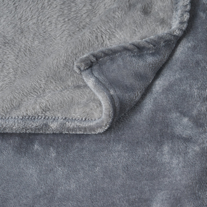 Jeté en coton Katherine, Gris foncé