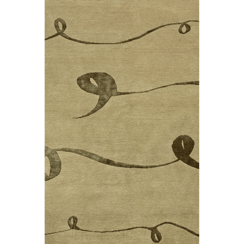 Tapis rectangulaire en soie / laine noué à la main Rectangle, Rectangle 3 pi x 5 pi