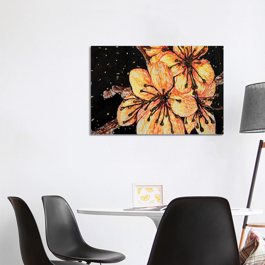 Goldener Ukon Sakura von Vincent Keele - Galerie-verpackte Leinwand Giclée auf Leinwand