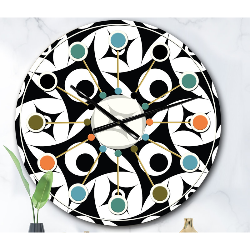 Horloge murale Mid-Century, Surdimensionné