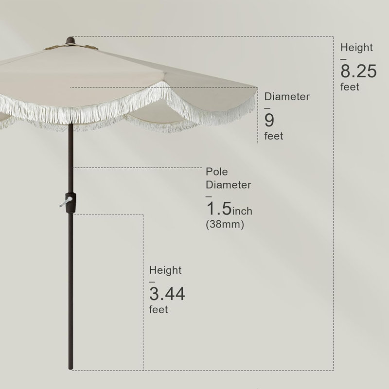 Parasol de marché avec manivelle 108 po Sidne