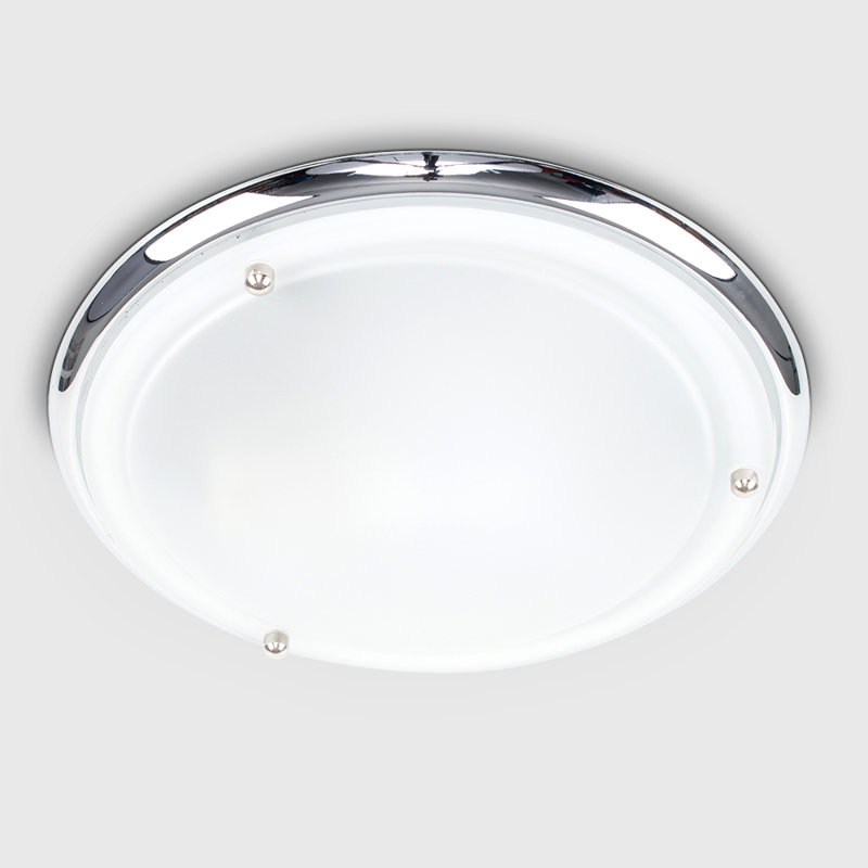Baldwin Glass Flush Mount, Chrome