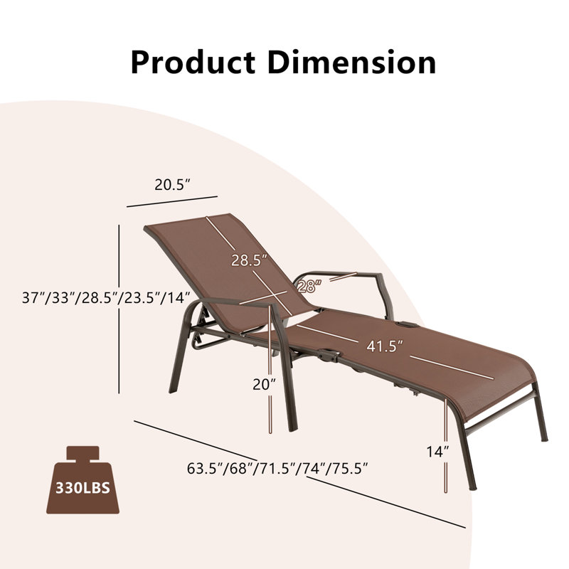Jesley Outdoor Metal Chaise Lounge Set