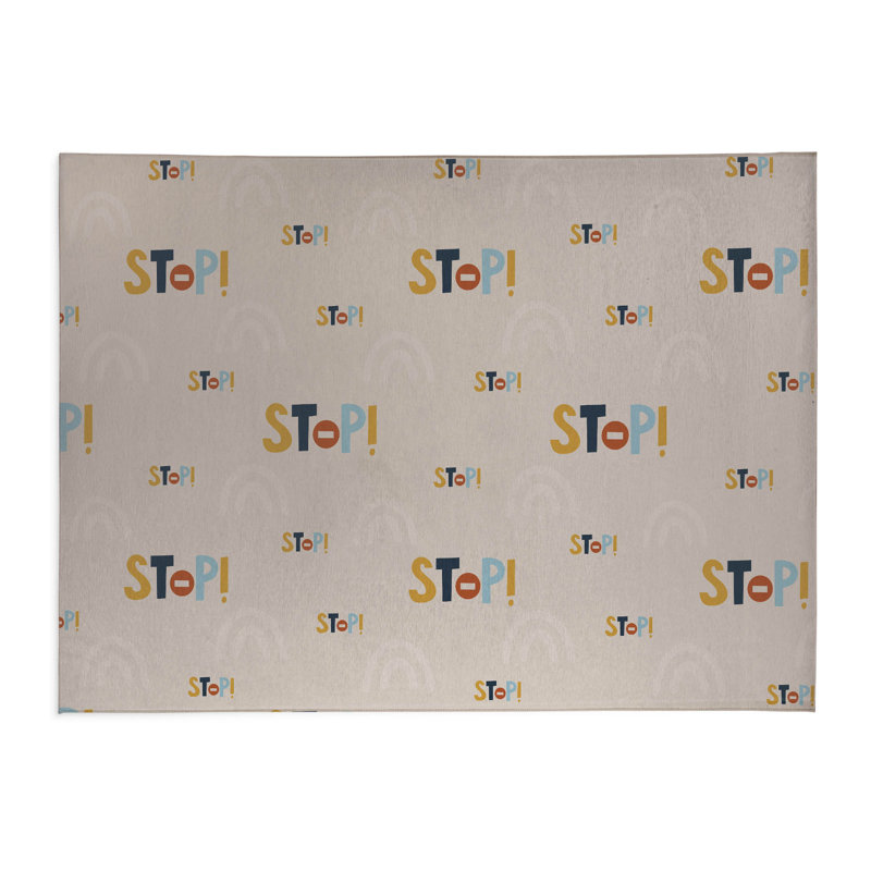 Stop Slate Kids Play Mat, Rectangle 5' x 7', Taupe