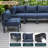 Chelsea 6‑Piece Outdoor Patio Sectional – Powder‑Coated Aluminum U‑Shape Conversation Set with Removable Cushions-63702411