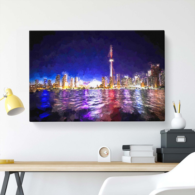 Toronto Skyline in Canada in Abstract - Wrapped Canvas, 40cm H x 60cm W x 3cm D