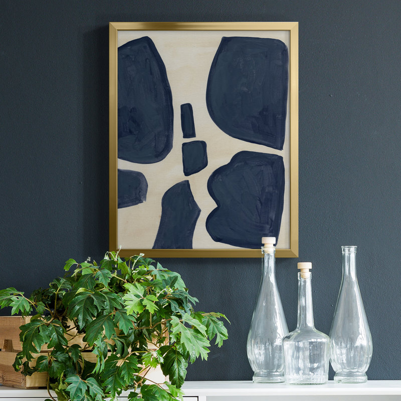 Pièces bleues II - Toile avec cadre de qualité supérieure - Prêt à être accroché