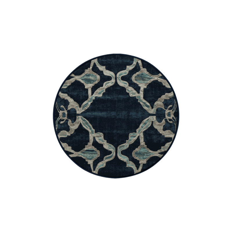 Silky Soft Plush Gray Area Rug, Round 4'