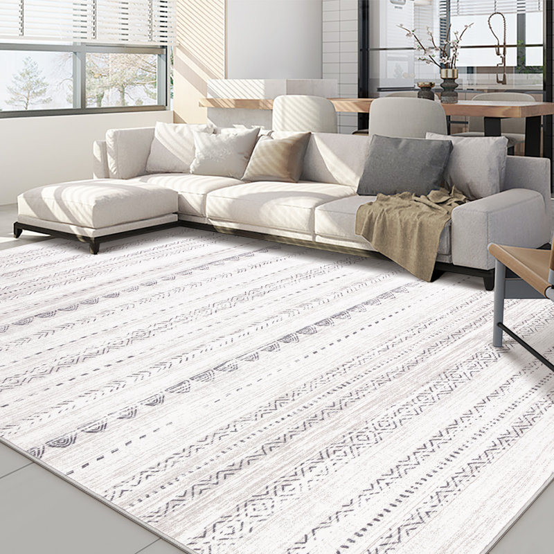 Modern Geometric Area Rug Moroccan Washable Low Pile Carpet Non-Slip Abstract Pattern Soft Floor Mat, Rectangle 8' x 10'