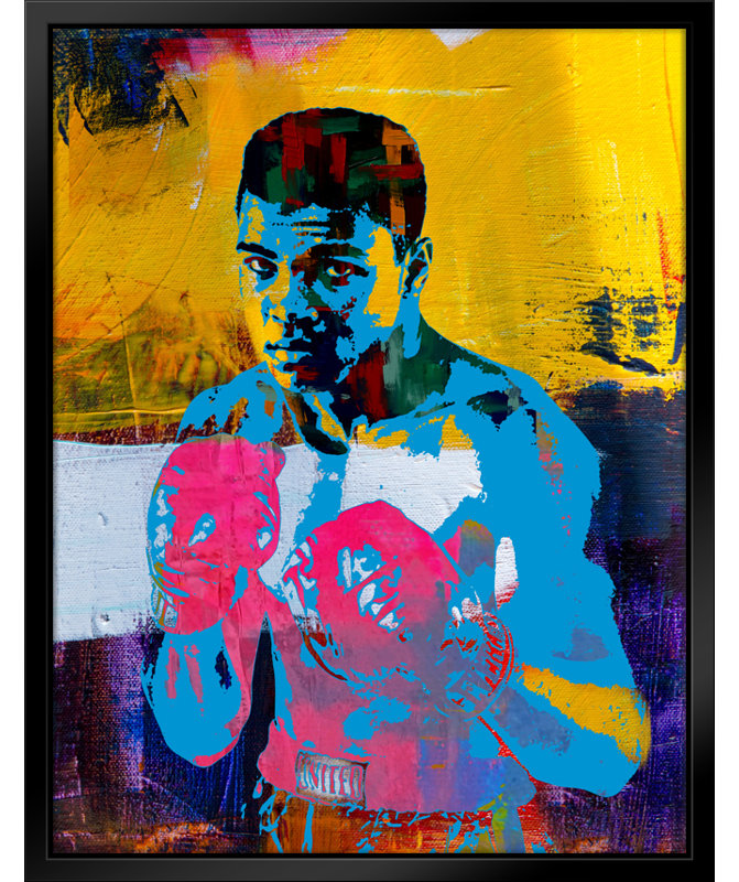 Muhammad Ali Pop Art-Giclee on Canvas with Float Frame Vertical, 16" H x 13" W